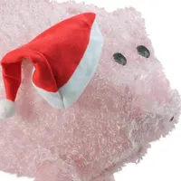 28'' Pink and Red LED Lighted Pig Christmas Outdoor Decoration