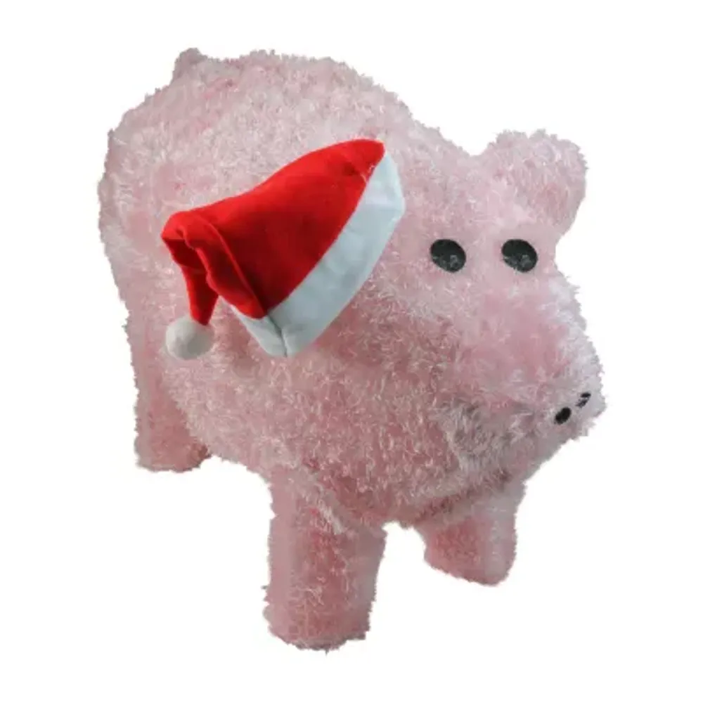 28'' Pink and Red LED Lighted Pig Christmas Outdoor Decoration