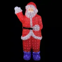 3' Red Lighted Commercial Grade Santa Claus Christmas Display Decoration