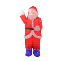 3' Red Lighted Commercial Grade Santa Claus Christmas Display Decoration