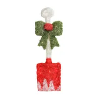 32'' Lighted Tinsel Snow Shovel with Bow Christmas Window Decoration