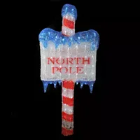 33'' LED Lighted Commercial Grade Acrylic ''North Pole'' Christmas Sign Display Decoration