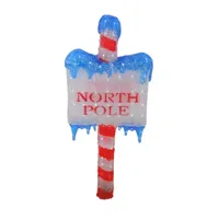 33'' LED Lighted Commercial Grade Acrylic ''North Pole'' Christmas Sign Display Decoration