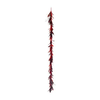 6' x 3'' Vibrant Red Regal Peacock Feather Artificial Christmas Garland - Unlit