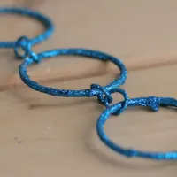 5' x 1.75'' Turquoise Peacock Blue Round Chain Christmas Garland - Unlit