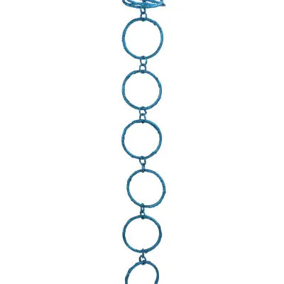 5' x 1.75'' Turquoise Peacock Blue Round Chain Christmas Garland - Unlit