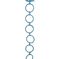 5' x 1.75'' Turquoise Peacock Blue Round Chain Christmas Garland - Unlit