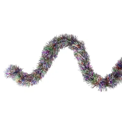 50' x 3'' Silver Tinsel Rainbow Artificial Christmas Garland - Unlit