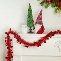 50' x 2.5'' Red Tinsel Christmas Garland with Polka Dots - Unlit