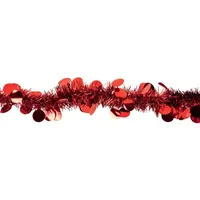 50' x 2.5'' Red Tinsel Christmas Garland with Polka Dots - Unlit