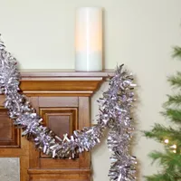 50' Shiny Silver Wide Cut Christmas Tinsel Garland - Unlit