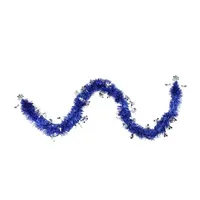 50' Lavish Blue and Silver Snowflakes Christmas Tinsel Garland - Unlit