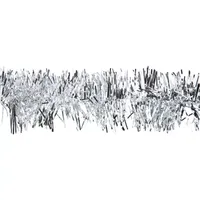 50' x 2.5'' Silver Christmas Foil Tinsel Garland - Unlit