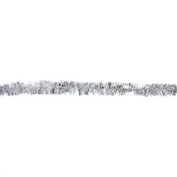 50' x 2.5'' Silver Christmas Foil Tinsel Garland - Unlit