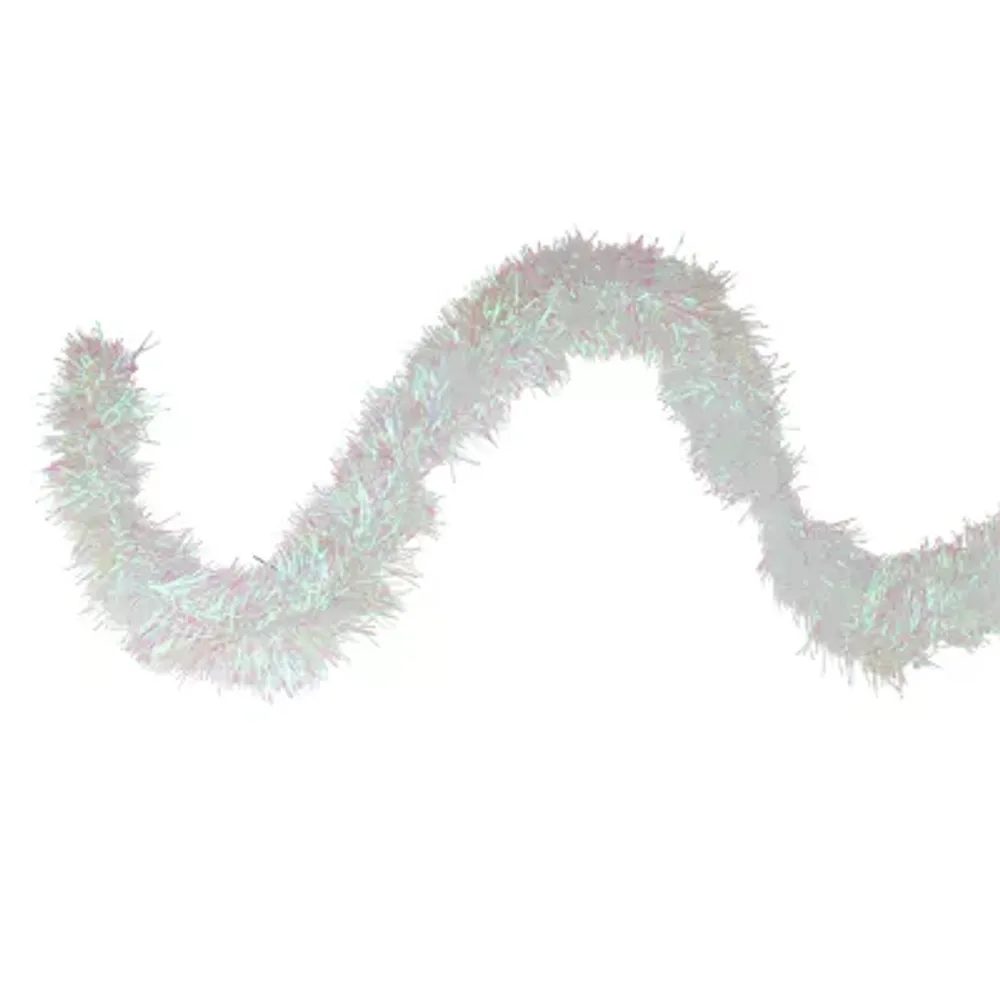 50' x 4'' White Iridescent Artificial Christmas Garland - Unlit