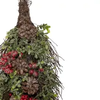 28'' Glittered Pine Cone and Berry Artificial Teardrop Christmas Swag - Unlit