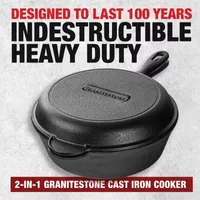 Granitestone Heavy Duty Cast Iron 2-In-1 Cooker