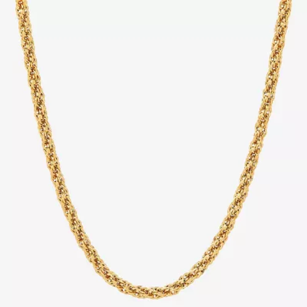 10K Gold 18 Inch Hollow Rope Chain Necklace