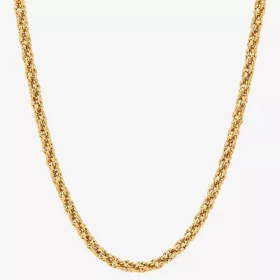 10K Gold 18 Inch Hollow Rope Chain Necklace