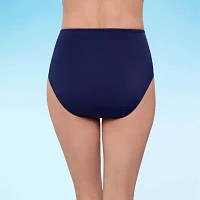Liz Claiborne Womens Comfort Waistband Brief Bikini Swimsuit Bottom
