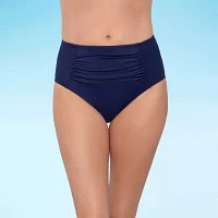 Liz Claiborne Womens Comfort Waistband Brief Bikini Swimsuit Bottom