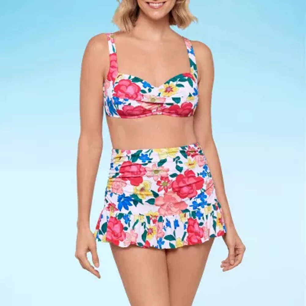 Liz Claiborne Floral Bra Bikini Swimsuit Top