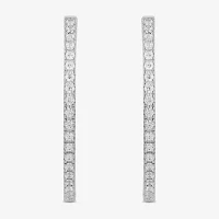 1/2 CT. T.W. Lab Grown White Diamond Sterling Silver 26.5mm Hoop Earrings