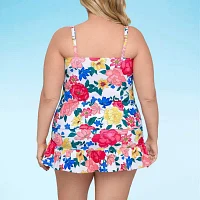 Liz Claiborne Floral Tankini Swimsuit Top Plus