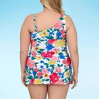 Liz Claiborne Womens Floral Swim Dress Plus