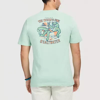 IZOD Saltwater Soft Wash Mens Crew Neck Short Sleeve Classic Fit Graphic T-Shirt