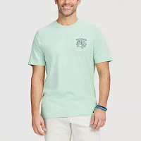 IZOD Saltwater Soft Wash Mens Crew Neck Short Sleeve Classic Fit Graphic T-Shirt