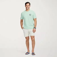 IZOD Saltwater Soft Wash Mens Crew Neck Short Sleeve Classic Fit Graphic T-Shirt
