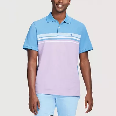 IZOD Advantage Performance Stripe Mens Regular Fit Short Sleeve Polo Shirt