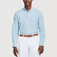 IZOD Mens Performance Comfort Stretch Fabric Long Sleeve Classic Fit Button-Down Shirt