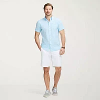 IZOD Dockside Chambray Mens Regular Fit Short Sleeve Button-Down Shirt