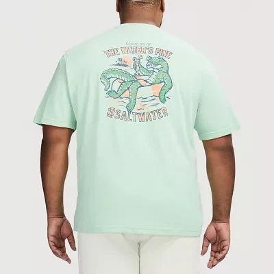IZOD Big and Tall Saltwater Mens Crew Neck Short Sleeve Classic Fit Graphic T-Shirt