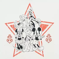 Juniors Womens Crew Neck Short Sleeve Mickey and Friends Graphic T-Shirt
