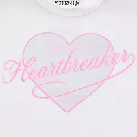 Jerry Leigh Juniors Heartbreaker Baby Tee Womens Crew Neck Short Sleeve Graphic T-Shirt