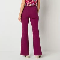 Liz Claiborne Lisa Womens Mid Rise Flare Pull-On Pants