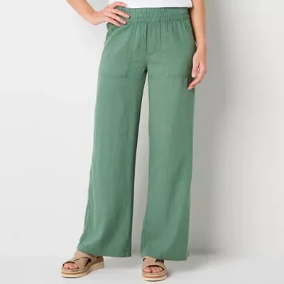 St. John's Bay Womens Loose Fit Wide Leg Trouser