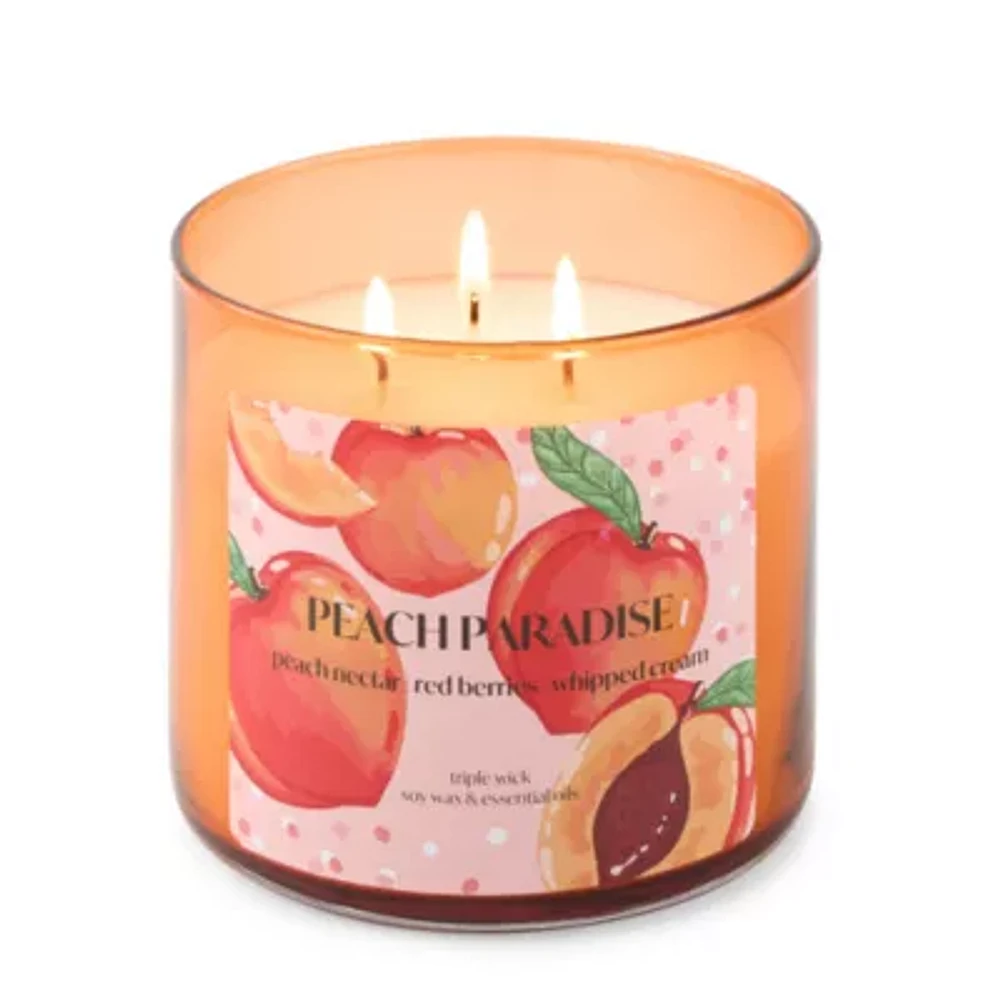 Distant Lands 14oz 3 Wick Peach Paradise Scented Jar Candle