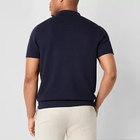 mutual weave Mens Regular Fit Short Sleeve Button-Down Shirt