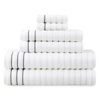 Home Expressions 6-pc. Ribbed Solid Bath Towel Set