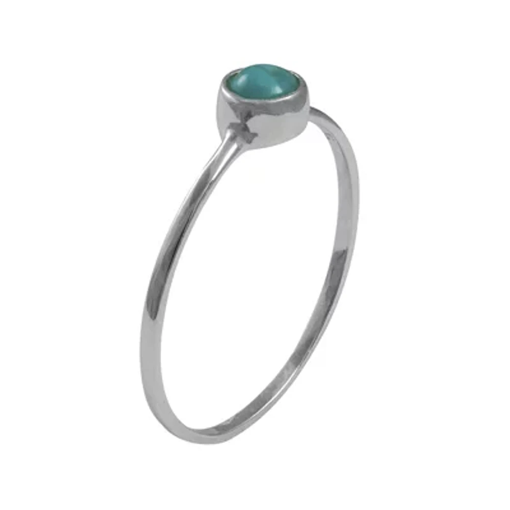 Itsy Bitsy Simulated Turquoise Sterling Silver Band