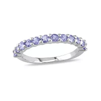 Genuine Tanzanite Sterling Silver Band Ring