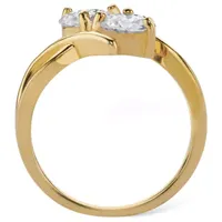 DiamonArt® Womens 2 CT. T.W. White Cubic Zirconia 14K Gold Over Silver Round Cocktail Ring