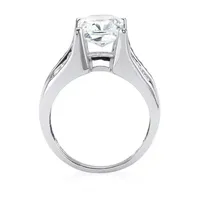 DiamonArt® Womens CT. T.W. White Cubic Zirconia Platinum Over Silver Rectangular Engagement Ring