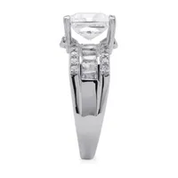 DiamonArt® Womens 3 1/2 CT. T.W White Cubic Zirconia Platinum Over Silver Square Engagement Ring