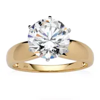 DiamonArt® Womens CT. T.W. White Cubic Zirconia 10K Gold Engagement Ring