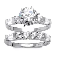 DiamonArt® Womens 3 1/2 CT. T.W White Cubic Zirconia 10K Gold Bridal Set